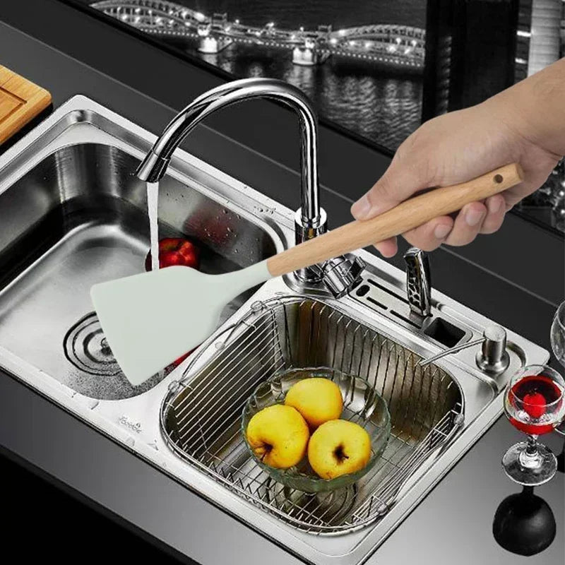12-Piece Silicone Kitchen Utensil Set – Non-Stick Cooking Tools with Measuring Spoons